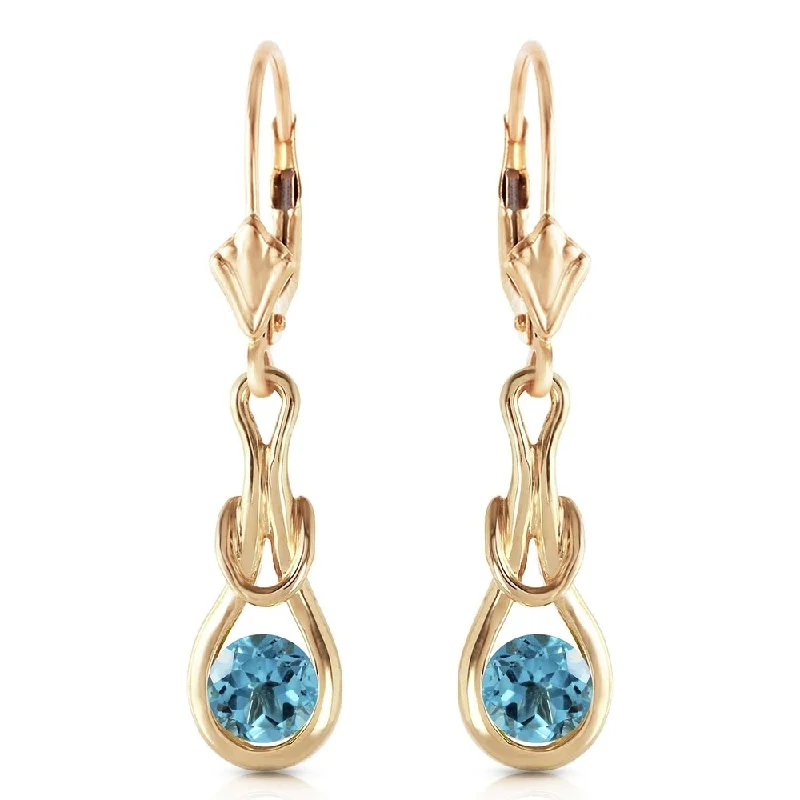 nature-themed ridge peak earrings-1.3 CTW 14K Solid Gold Elysian Blue Topaz Earrings