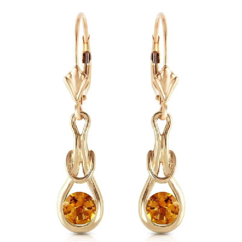 floral eternity emerald earrings-1.3 CTW 14K Solid Gold Elysian Citrine Earrings