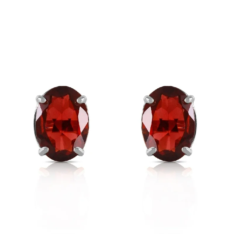 inscribed lineage stud earrings-1.8 CTW 14K Solid White Gold Make Believe Garnet Earrings