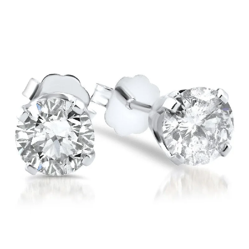 bold sapphire summit peak earrings-14k White Gold 1ct TDW Diamond Stud Earrings