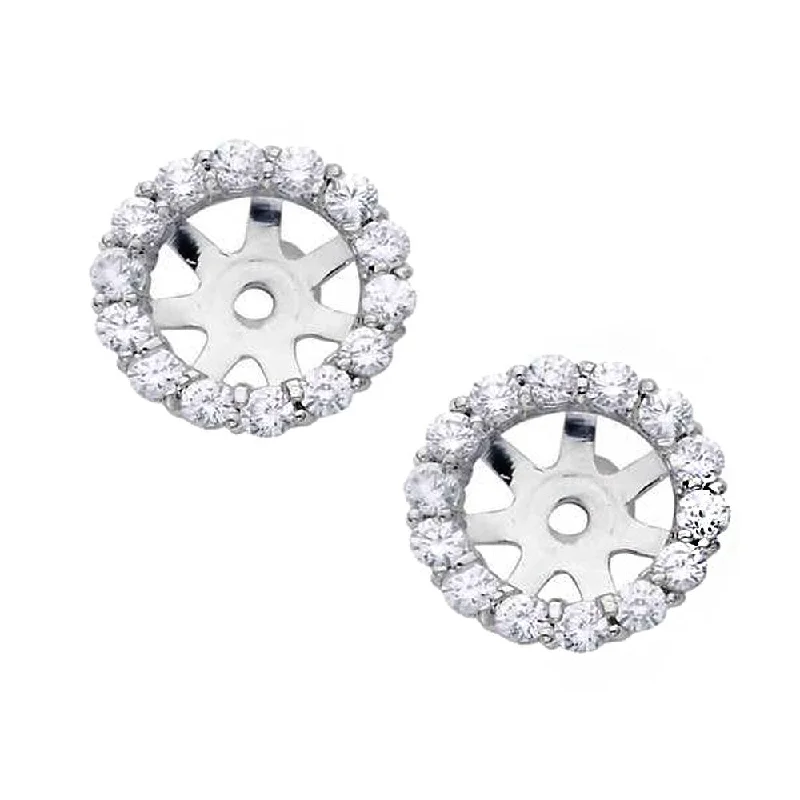 adjustable willow summit earrings-14k White Gold 4/5ct TDW Diamond Stud Earring Jackets (I-J, I2-I3)