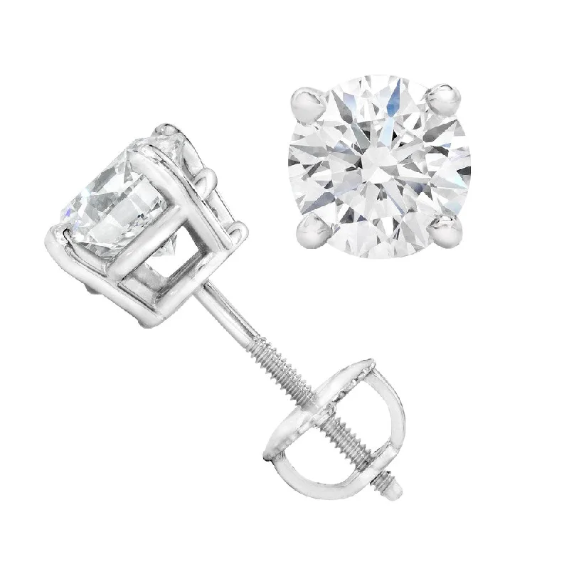 fifteen-stone stud earrings-14k White Gold 7/8ct TDW Eco-Friendly Lab Grown Diamond Studs