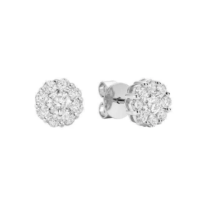 polished silver stellar earrings-14K White Gold and Diamonds 0.5 carat Earrings