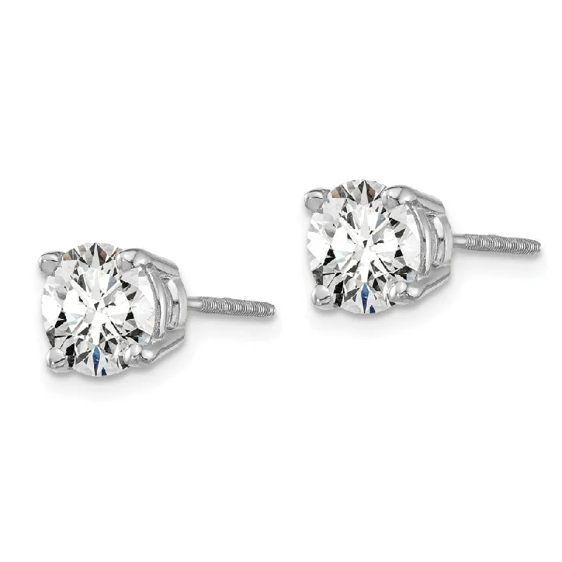 bohemian crest summit earrings-14k White Gold Lab Grown Diamond Stud Earrings (2.00 cttw, Clarity- SI1-SI2, Color- G-H)