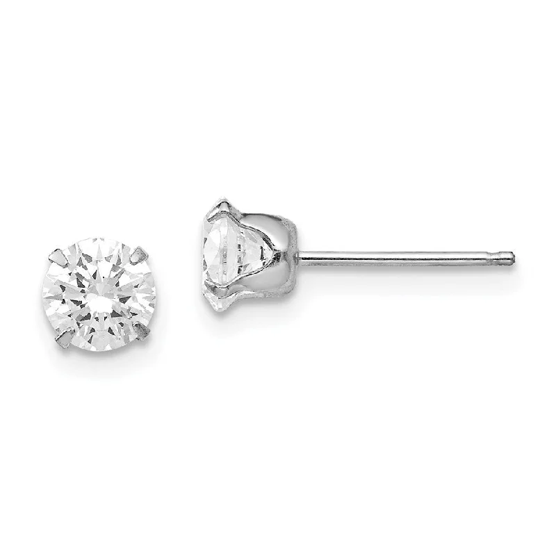 bohemian crest peak earrings-14k White Gold Madi K 5.25mm CZ Earrings (L-5.25 mm, W-5.25 mm)