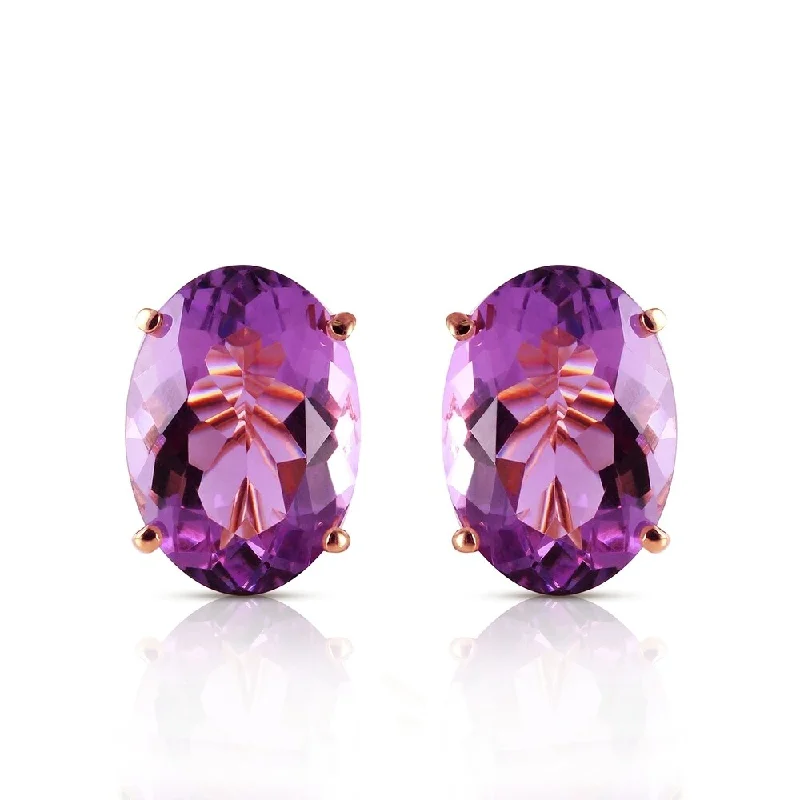 floral-inspired amethyst earrings-15.1 CTW 14K Solid Rose Gold French Clips Earrings Natural Amethyst