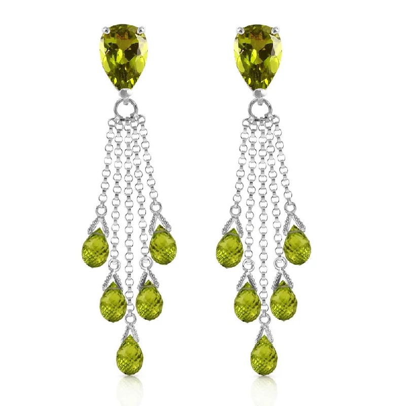 raw ruby accent earrings-15.5 CTW 14K Solid White Gold Serendipity Peridot Earrings