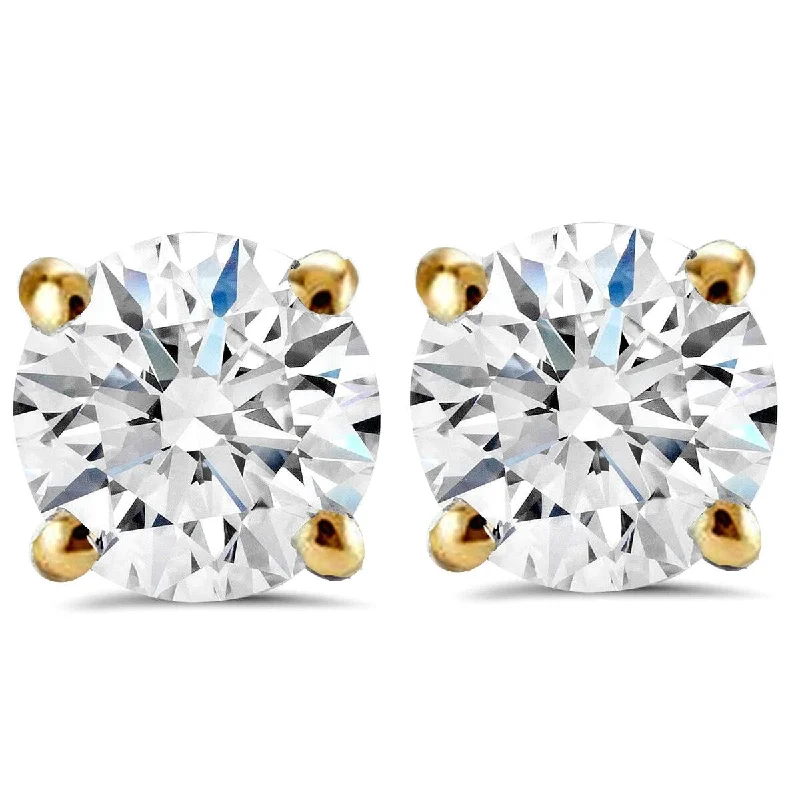 adjustable blaze earrings-18k Yellow Gold 1 Ct Screw Back Lab Grown Diamond Studs IGI Certified