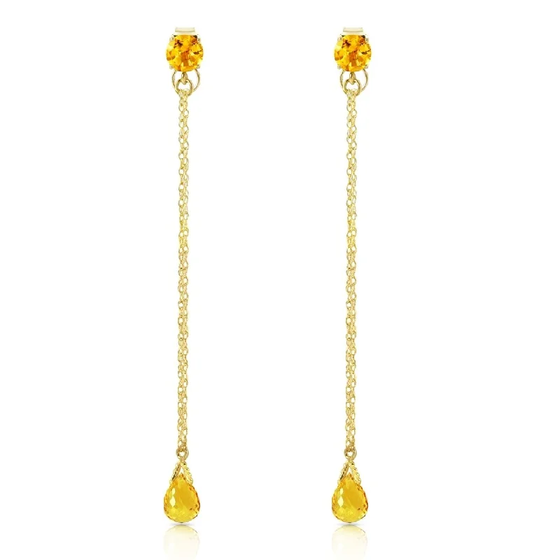 modern layered ruby earrings-3.15 Carat 14K Solid Gold Chandelier Earrings Citrine