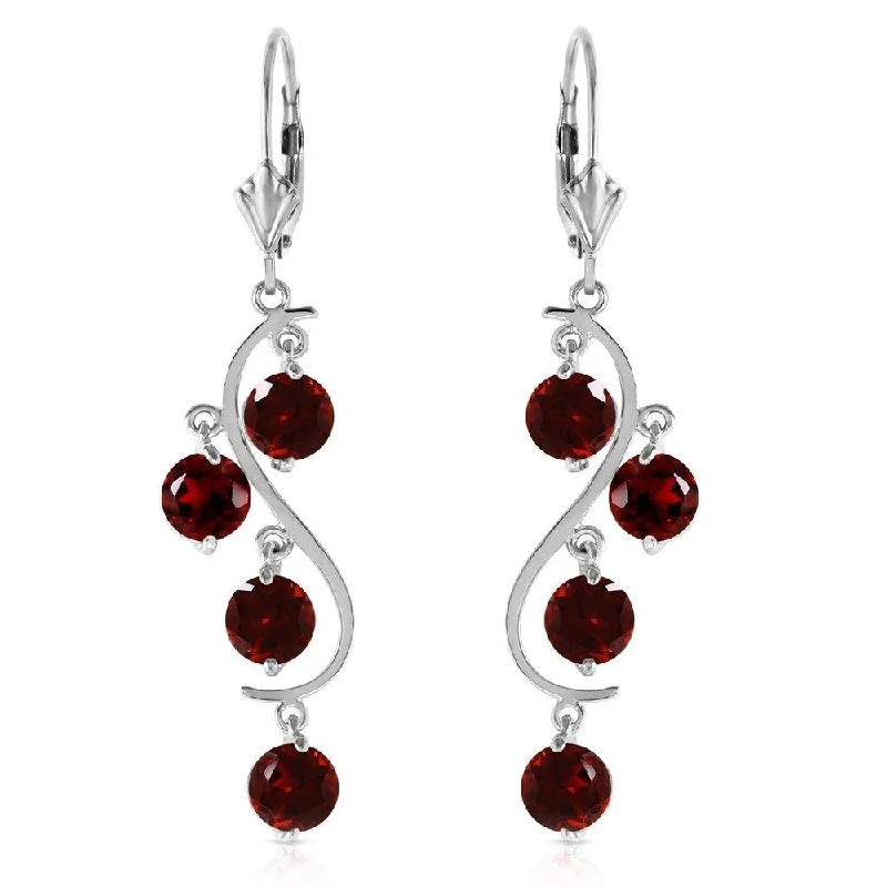 modern arched drop earrings-4.95 Carat 14K Solid White Gold No Fault Of Mine Garnet Earrings