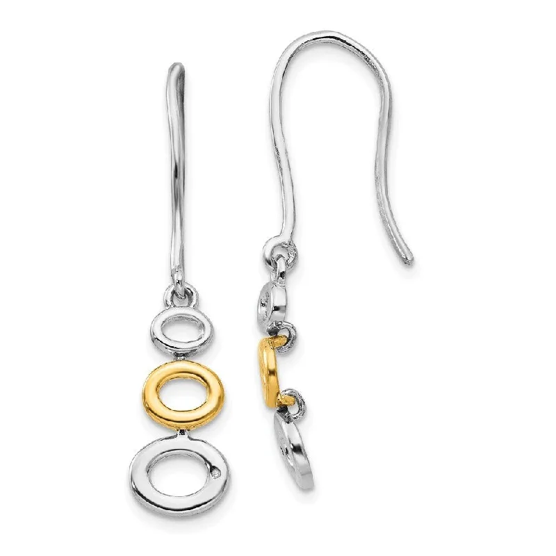 minimalist ridge peak earrings-925 Sterling Silver Gold-plated and Diamond Earrings (L-33 mm, W-8 mm)