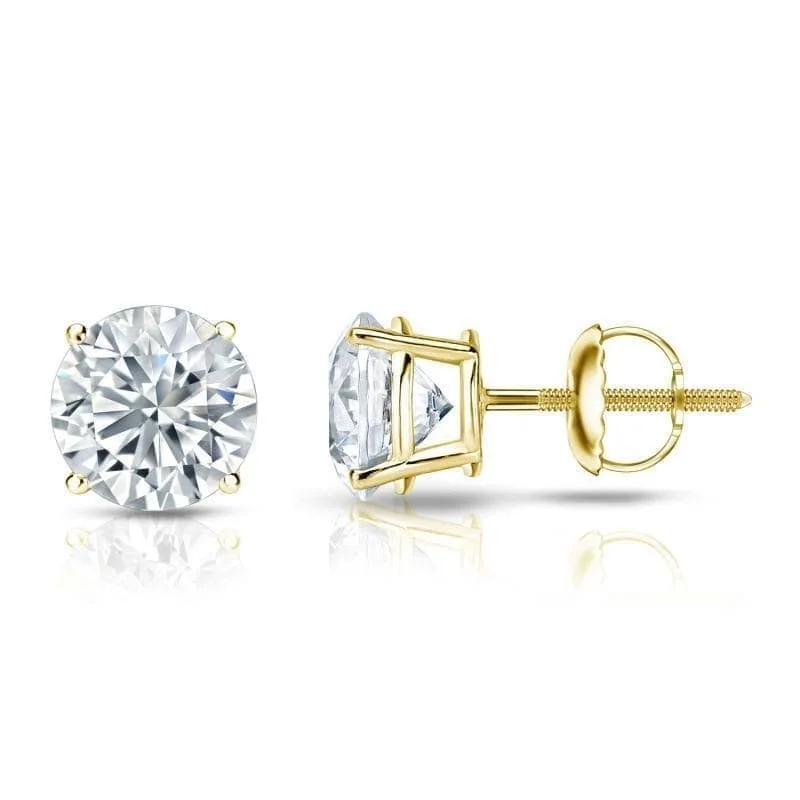 minimalist slope summit earrings-Auriya 1 3/4ctw Round Diamond Stud Earrings 18kt Gold Certified