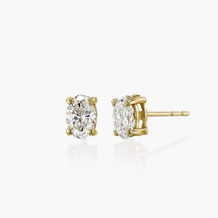 fifteen-stone stud earrings-Diamond Stud Earrings 14k Solid Gold