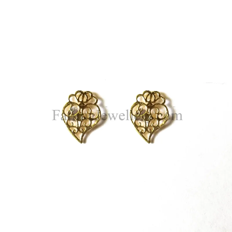 bohemian totem earrings-Earrings - Gold Filigree Studs