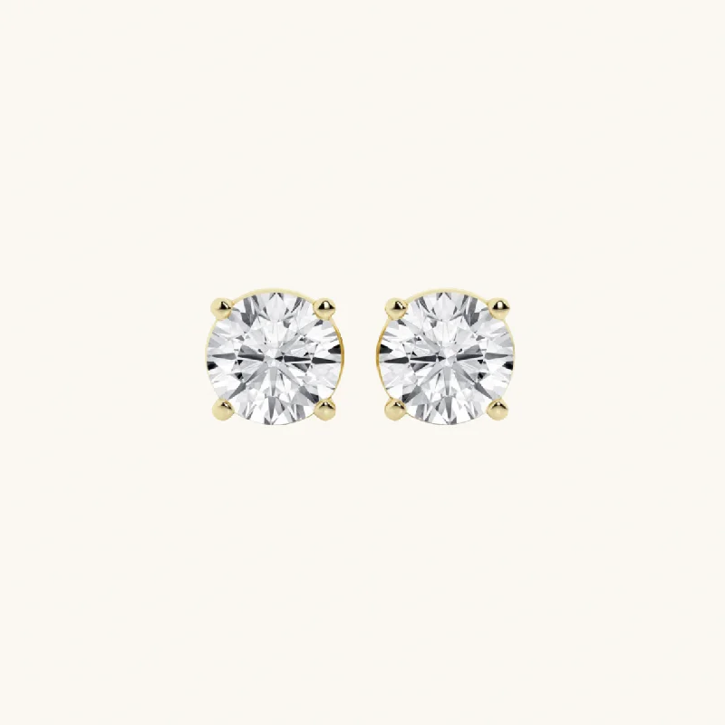 nature-themed ridge crest earrings-Gold Men's Classic Diamond Stud Earrings