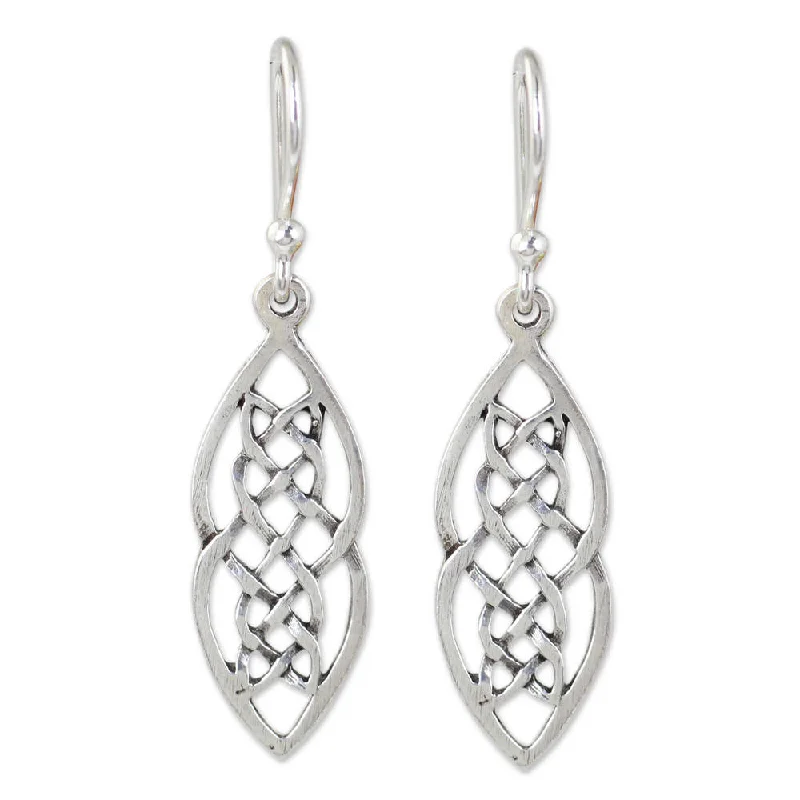 adjustable blaze earrings-NOVICA Handmade Sterling Silver 'Celtic Braid' Earrings (Thailand)