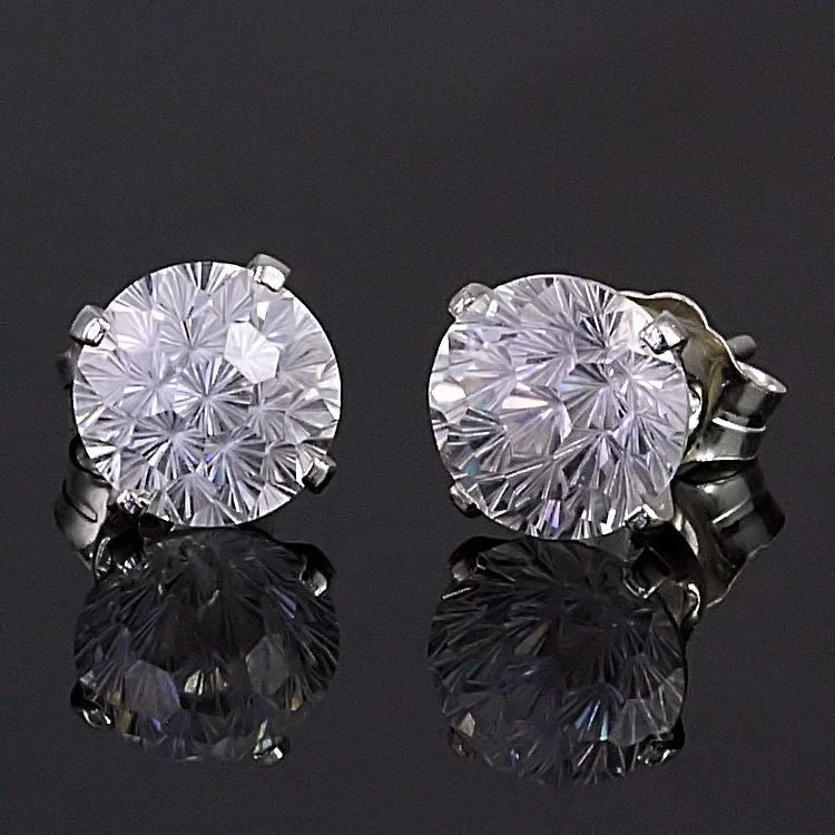 minimalist peak crest earrings-Starfire: 2.4ct Russian Ice on Fire CZ Crown Set Earrings 925 Silver