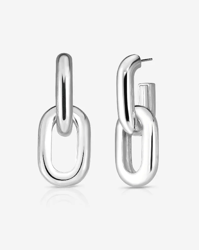 bold topaz summit peak earrings-Sterling Silver - Multiway Link Earrings