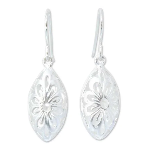 minimalist curve peak earrings-Sterling Silver 'Rice Flower' Earrings (Thailand)